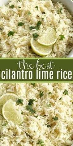 the best cilantro lime rice in a white bowl