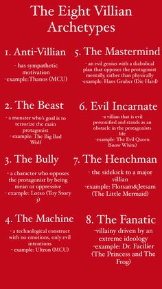 the eight villain archetys