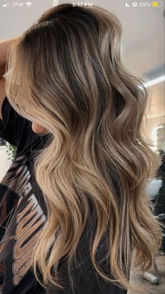 Dark Lived In Balayage, Brown Hair Teasy Lights, Dark Hair To Blonde Balayage, Brown Hair Blonde Highlights Money Piece, Blonde Ends On Brown Hair, Highlights Tan Skin, Dark To Light Hair Transformation, Lived In Balayage, Warm Bronde Balayage