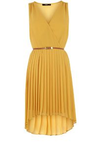 summer work dress, love the color and the pleats!! Spring Pleated Knee-length Belted Dress, Summer Midi-length Pleated Belted Dress, Chic Yellow Pleated Mini Dress, Yellow Sleeveless Pleated Dress, Yellow Pleated A-line Midi Dress, Summer Work Dress, Oasis Clothing, Oasis Dress, Midi Dress Summer