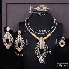 Nigerian Jewelry, Crystal Bridal Jewelry Sets, Long Bridal Earrings, Luxury Party, Bridal Earrings Drop, Bridal Jewelry Set, Gold Jewelry Sets, Necklace Ring, Women's Jewelry Sets