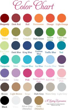 the color chart for different shades of paint