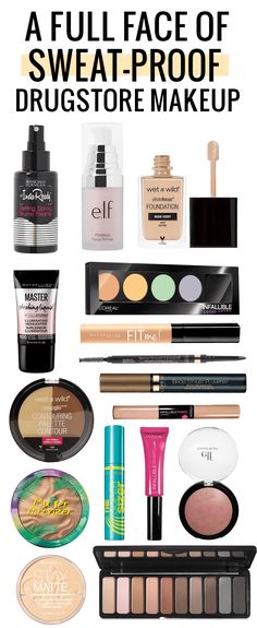 A full face of sweat-proof drugstore makeup! Click through to see the tutorial! Sweat Proof Makeup, Make Up Tutorials, Makeup Tricks, Beauty Products Drugstore, Jeffree Star, Gorgeous Makeup, Sweat Proof