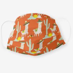 Llamas in Sombreros Funny Pattern Cloth Face Mask - tap to personalize and get yours #ClothFaceMask  #pattern #llamas #alpacas #mexican #funny Mexican Funny, Funny Orange, Face Mask Pattern