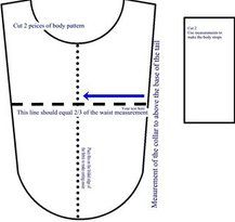 an image of a sewing pattern for a baby's bodysuit with the measurements