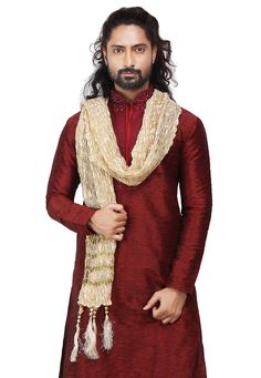 This zari woven piece is enhanced with tassels Do Note: Top and Bottom shown in image is for presentation purpose only Festive Kurta With Tassels, Festive Kurta With Tassels And Traditional Drape, Traditional Drape Kurta With Tassels For Festivals, Festival Kurta With Tassels In Traditional Drape, Festival Kurta With Tassels And Traditional Drape, Traditional Wedding Kurta With Tassels, Festival Kurta With Tassels, Traditional Kurta With Tassels, Traditional Kurta With Tassels For Eid