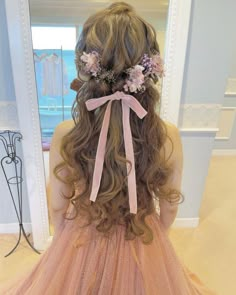 A Cute Hairstyle, Intricate Hairstyles, Fairy Hair, Quince Hairstyles, Flowers In Her Hair, Messy Buns, Cute Hairstyle, Quince Ideas