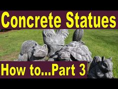 the words concrete statues how to part 3 are in front of an image of some animals