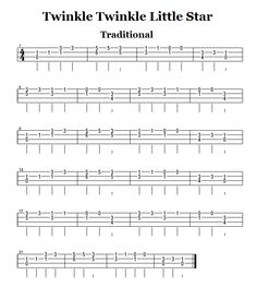 the printable music sheet for twinkle little star