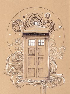 a drawing of a tardish on top of a piece of paper with an image of the doctor who is in it