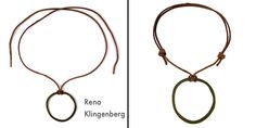 two different types of necklaces with brown cords