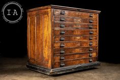 an old wooden chest with many drawers