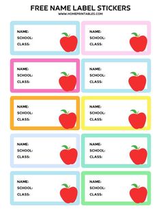 printable school labels Name Labels For School