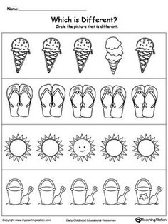 the worksheet for which is different? with pictures and numbers to match them