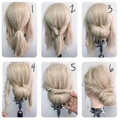 Simple Updo, Simple Wedding Hairstyles, Cool Haircuts, Messy Bun, Diy Hairstyles, Hair Hacks