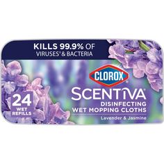 clorox scentiva disinfecting wet mopping cloths, lavender