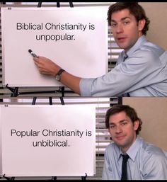 a man holding a sign that says, biblical christianity is unpopular popular christivity is unibibleal