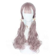 You can make it into any style according to your need. Breathable rose net, lightweight, makes you feel very comfortable when you wear this wig. This cute wig is also a good gift for your friends or family. This wig isn't a lace wig, and there are no combs within the wig, there are 2 adjustable straps to make it stay on your head. Human hair wigs with realistic hairlines, make it just like your hair, everyone will be surprised how realistic this wig is. Made of heat-resistant synthetic fiber, with Stylish designs and an outstanding looking. Not only soft touch but also natural looking. So as like your real hair. Wigs for women with very stylish designs and pretty looking, make you more beautiful and confident, you will get tons of compliments with this cute wig. The comfortable wig cap wit Lavender Wigs, Purple Gray Lace Front Wig, Purple Hair Lace Wig, Icy Purple Wig, Light Lavendar Wig, Cute Wig, Hair Wigs For Women, Real Hair Wigs, Curly Wig