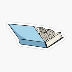 an open book with a heart in it sticker