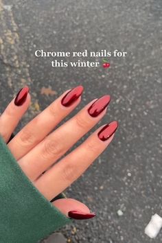 Red Chrome Nails, Milky Nails, Chrome Nails Designs, Makijaż Smokey Eye, Xmas Nails, Dream Nails, Fire Nails