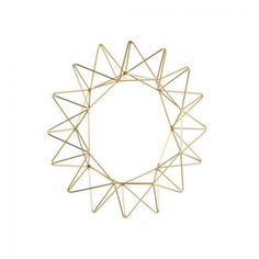 a gold metal circular decoration on a white background