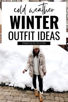 Cold weather winter outfit ideas to help you stay warm while still looking cute! Freezing Weather Outfit, Cold Weather Travel, Winter Warm Outfits, Winter Vacation Outfits, Snow Day Outfit, Cold Weather Outfits Winter, Nyc Winter Outfits, Cold Weather Dresses