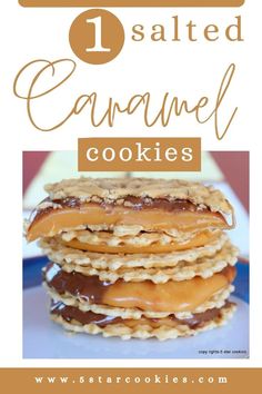 Salted Caramel Cookies Salted Caramel Cookies Recipe, Caramel Cookies Recipes, Easy Salted Caramel, Easy Bar Recipes, No Bake Recipe, Salted Caramel Cookies, Nutella Cookies, Salted Caramel Chocolate