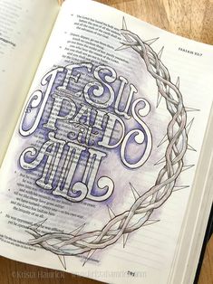 Jesus Paid It All Two Page Spread for Bible Journaling Traceable each Page is 6X8 - Etsy Krista Hamrick, Pretty Penmanship, Bible Wrecker, Bible Journaling For Beginners, Bible Drawing, Jesus Paid It All, Quotes Arabic, Bible College, Bible Journaling Ideas Drawings