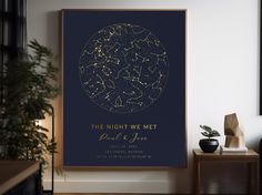 the night we met poster in a living room next to a potted plant on a table