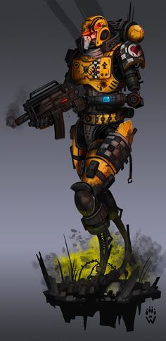 Ogryns Warhammer 40k Art, Warhammer 50k, Titanfall Fanart, Warhammer Marine, Sci Fi Character Design, 40k Art, Star Wars Droids, Warhammer Models