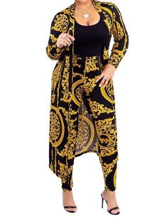 Afrikaanse Mode, Long Coat Jacket, Two Piece Pants Set, Stunning Outfits, African Dresses For Women, Baggy Pants, Printed Cardigan, Tracksuit Women, 가을 패션