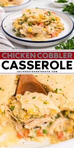 Need a hearty winter comfort food idea? Try this Easy Chicken Cobbler Casserole recipe! This savory dish features tender chicken with a creamy filling of vegetables and rich seasonings. Save this cozy winter dinner!