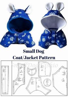 an image of a small dog hoodie pattern