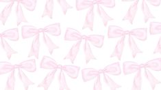 pink bows are arranged in rows on a white background