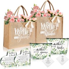 the mother of the bride gift set includes two matching bags