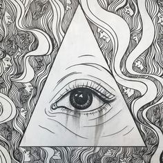 a drawing of an all seeing eye