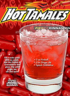 hot tamales in a glass filled with ice