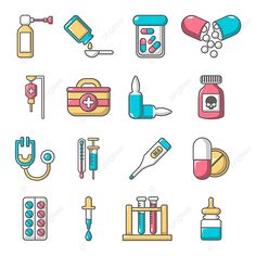 medical icons are shown on a white background