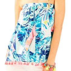 Hey Bay Bay Nautical Sailboat Print The Palm Tube Is A Strapless Printed Tube Top With Tassel Details. Drapey Tube Top With Tassel Tipped Drawstrings And Mini Tassel Trimmed Hem. Wear It As An Adorable Skirt For A Versatile Summer Wardrobe Piece. Blues With Pink, Neon Pink 95% Rayon, 5% Spandex Elastic Top Band Measures Approximately: 13” Across Top Band, Unstretched 17.75” Length To Bottom Of Tassels Pink Beachy Tops For Poolside, Light Blue Top For Poolside Summer, Light Blue Summer Top For Poolside, Light Blue Tops For Poolside In Spring, Blue Tropical Print Tops For Beachwear, Pink Sleeveless Beachy Top, Blue Tropical Top For Day Out, Blue Tropical Tops For Day Out, Tropical Blue Tops For Day Out