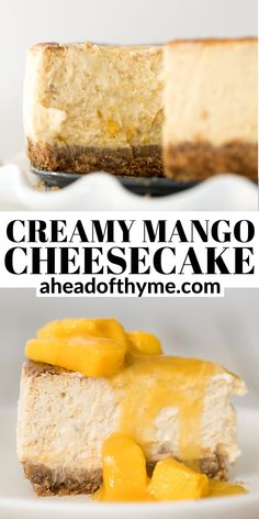 this creamy mango cheesecake is made with only 3 ingredients and it's ready to be eaten