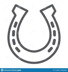 the outline of a horseshoe on a white background stock photo - image 349874