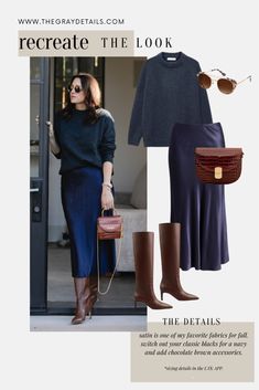 Navy Skirt Outfit, Classy Winter Outfits, Winter Outfit Ideas, Winter Skirt Outfit, Navy Outfit, Rock Outfit, Trendy Fall Outfits, Dressy Outfits, Classic Outfits