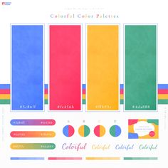 the colorful color palettes are all different colors