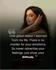 a woman with her hand on her head and the caption reads, one great lesson learned from my life there is no market for your emotions so never