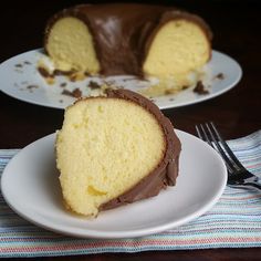 a piece of cake on a plate with a fork