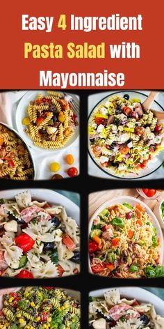 easy 4 ingredient pasta salad with mayonnaise