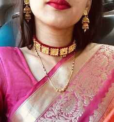 Bengali Choker Necklace, Guloband Design, Wedding Necklace Designs, Traditional Bridal Jewelry, Black Beads Mangalsutra Design, Gold Jewelry Simple Necklace, Gold Mangalsutra Designs, Gold Necklace Indian Bridal Jewelry