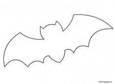 the outline of a bat is shown in black and white, with one wing extended