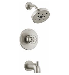 an image of a shower faucet with thermostaer and hand shower head