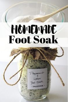 homemade foot soak in a glass jar